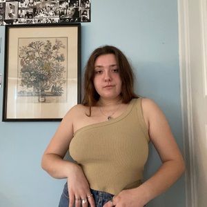 NEW W/ TAGS! Nude one shoulder top